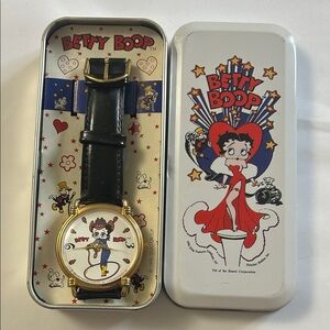 Betty Boop Black and Gold Watch